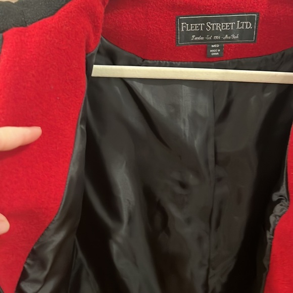 FLEET STREET LTD. Red Wool Blend Coat. Size Medium - Picture 6 of 13